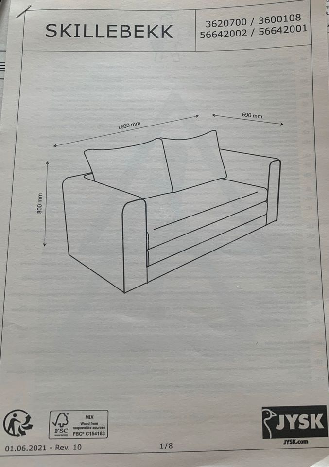 Schlafsofa SKILLEBEKK in Chemnitz