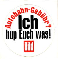Auto-Aufkleber - BILD-Aktion "Autobahn-Gebühr? Ich hup Euch was!" Bayern - Augsburg Vorschau