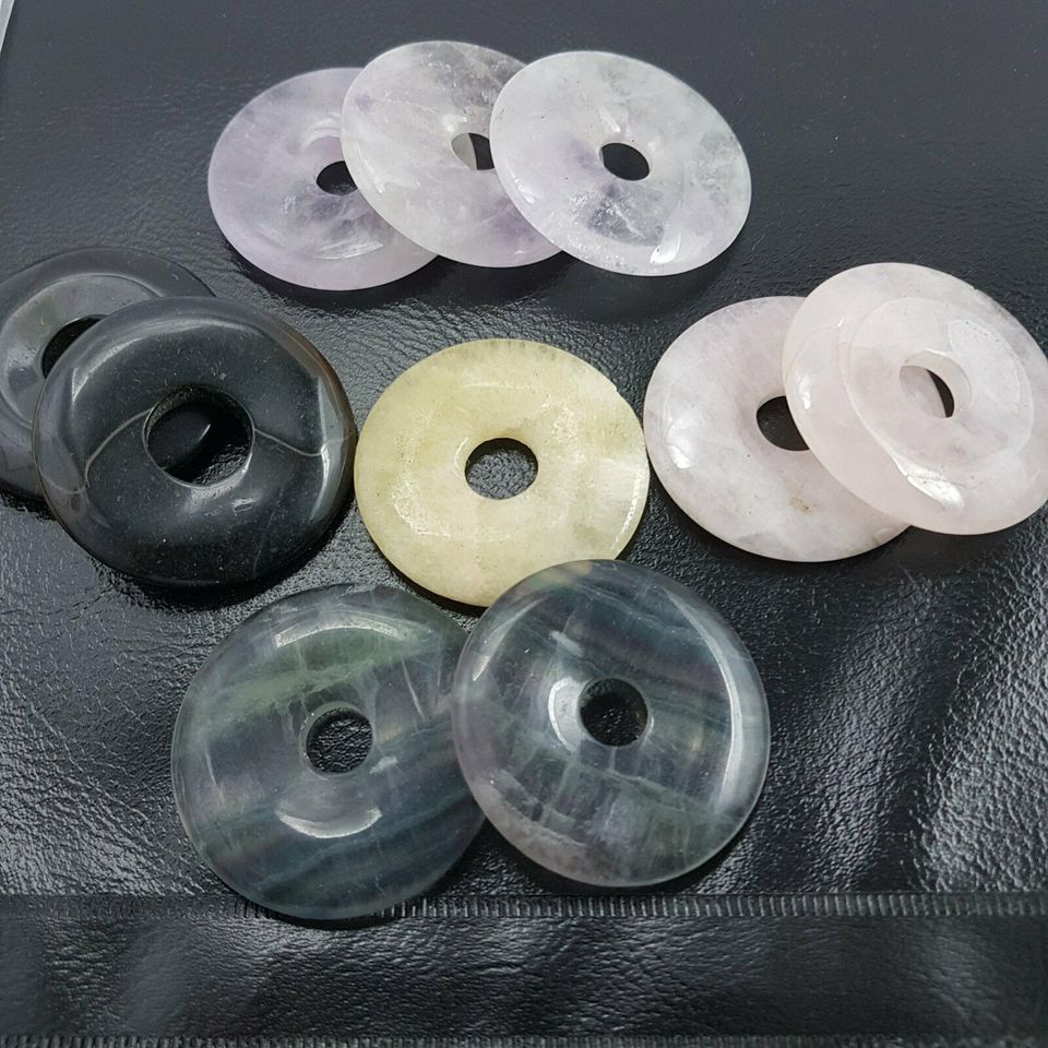 10 Riesen Edelstein - Donuts ( ges. 290 Gramm ) je 50 mm in Recklinghausen