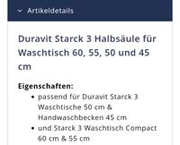 Duravit Starck 3 Halbsäule für Waschtisch Mecklenburg-Vorpommern - Greifswald Vorschau