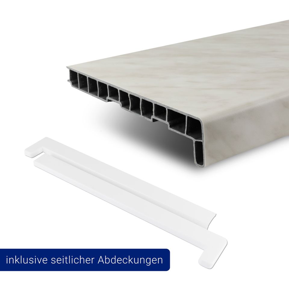 Fensterbank Marmor PVC Fensterbrett Innen Kunststoff Endkappen in Dorfen