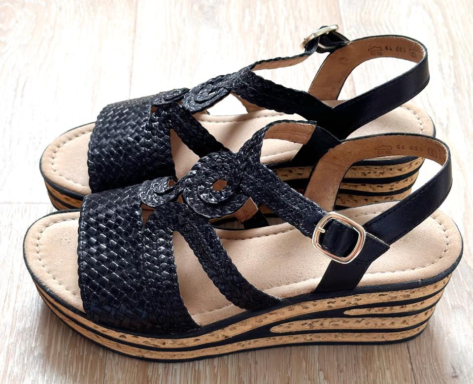 Gabor Flecht-Riemchensandalen, schwarz, Keilabsatz, Gr. 39, NEU in Hamburg