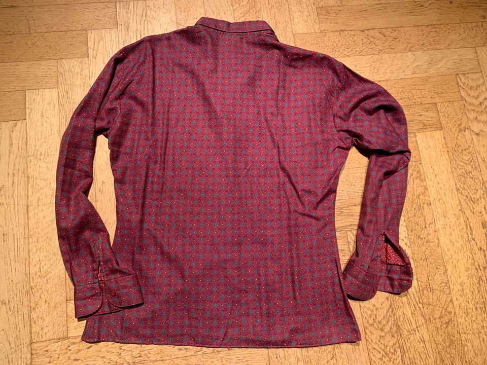 Bluse mit Muster Bordeaux von Benetton Gr 42 Vintage in Solingen