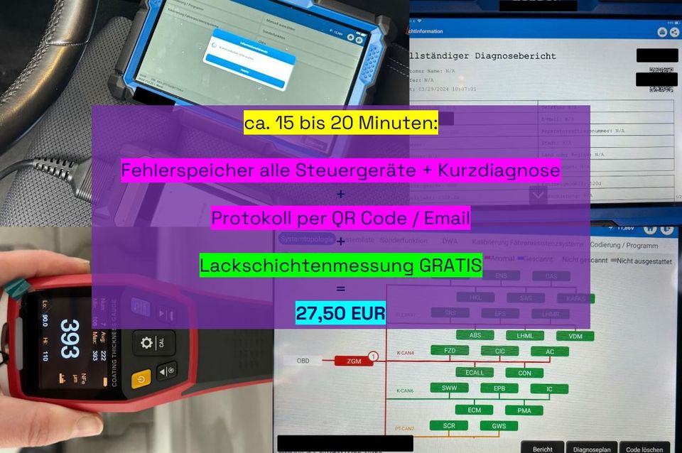 Fahrzeugdiagnose, Fehler, KM Stand, OBD BMW, VW in Darmstadt