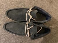 Navy blue Samt Schuhe - Gr. 42 Frankfurt am Main - Ostend Vorschau
