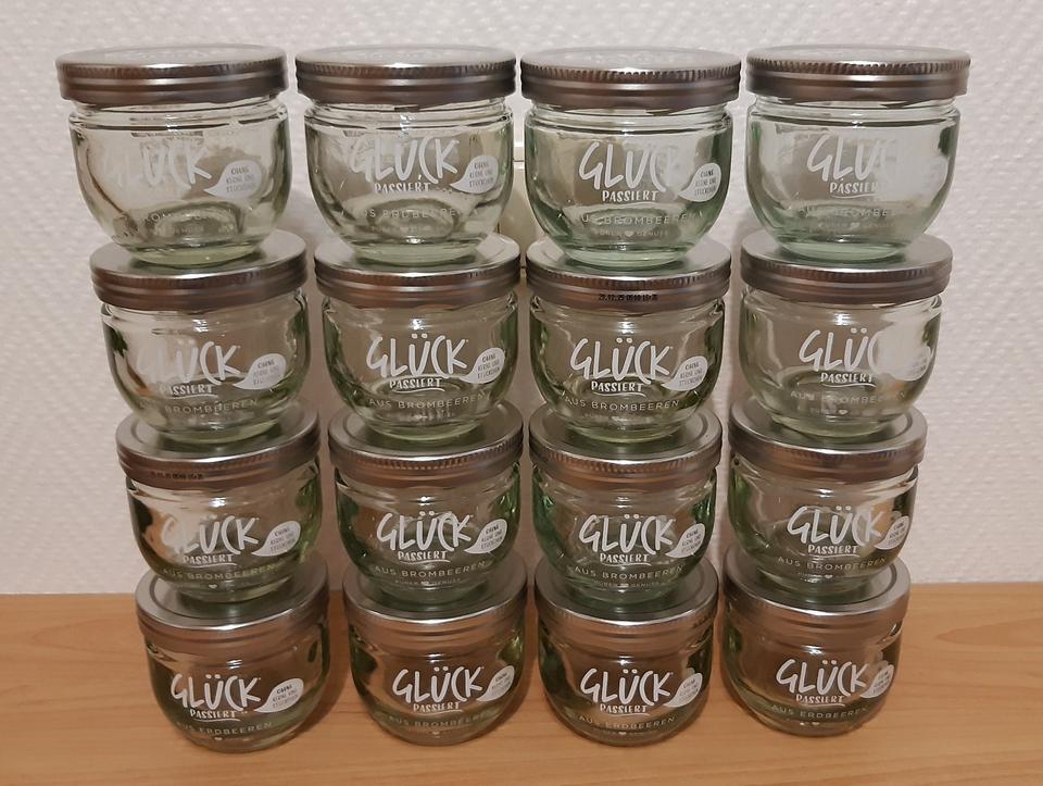 16 GLÜCK Passiert Gläser Marmeladen Gläser mit Schraubdeckel in Bottrop