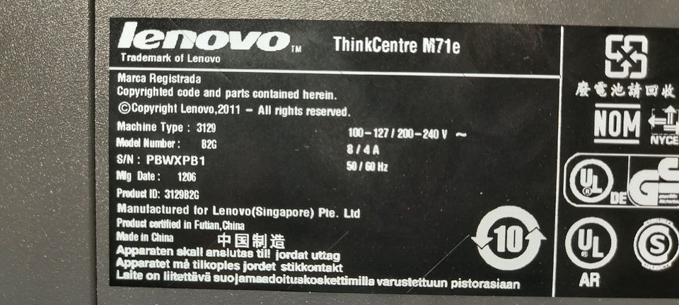 PC Lenovo ThinkCentre M71e MiniTower inkl Radeon HD2350 in Nürnberg (Mittelfr)