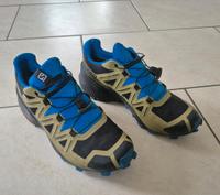 Salomon Gr. 44 speed cross 5 gtx blau schwarz beige Bayern - Puschendorf Vorschau
