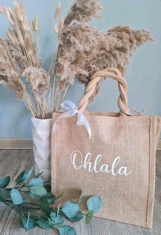 Jute Tasche mit Sprüchen nach Wahl/Geschenk in Harsleben