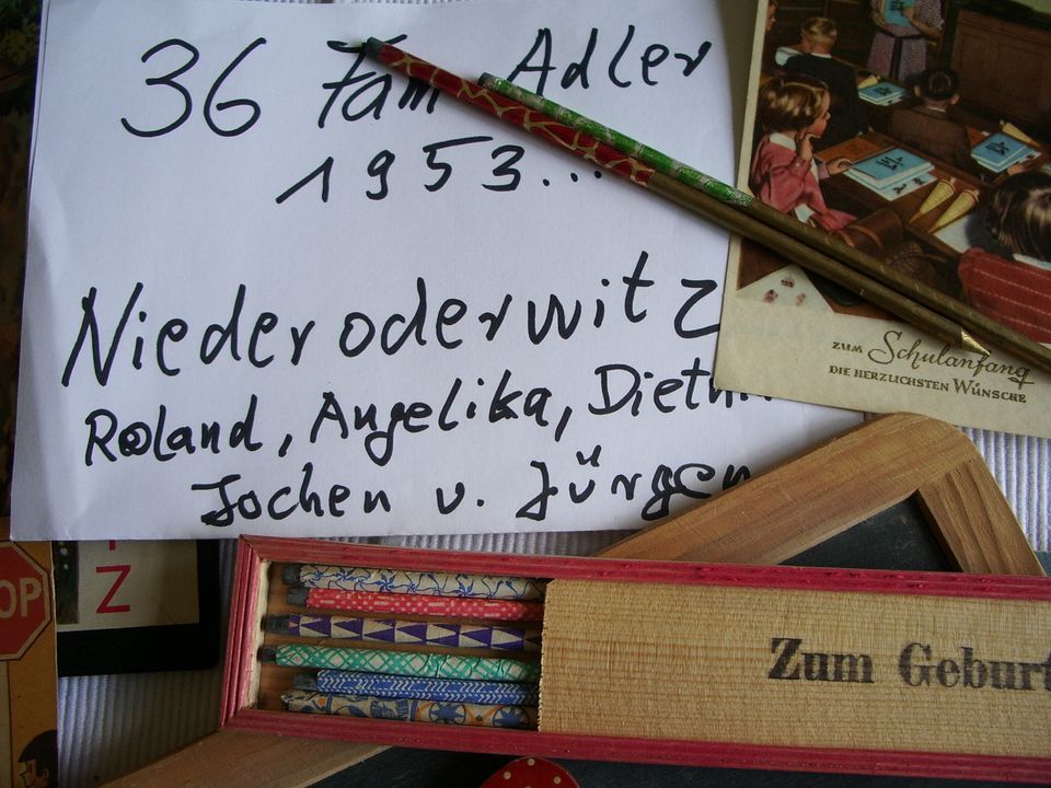 Tornister DDR 60er  Schulanfang Postkarten Griffel Fibel Ranzen in Wienburg