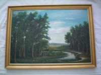 altes Ölgemälde, Ölbild mit Goldrahmen, Landschaft, Wald Berlin - Köpenick Vorschau