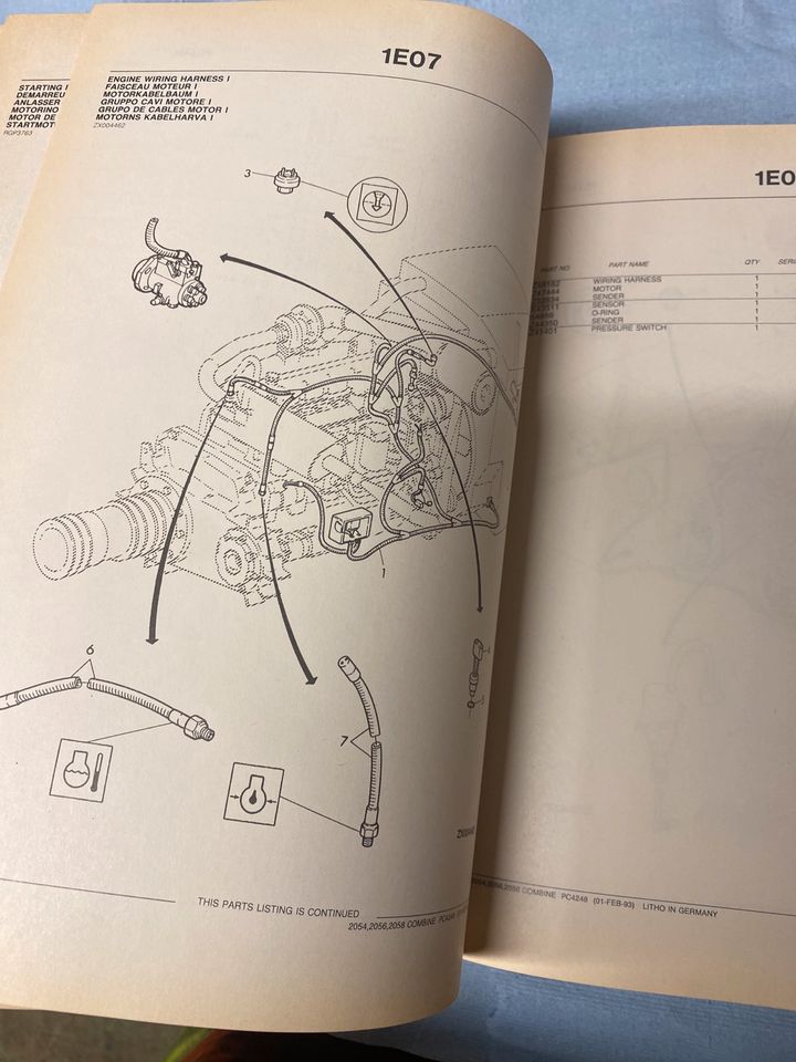 Ersatzteilliste für John Deere Mähdrescher 2054 2056 2058 in Aitrang