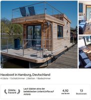 besonderes Tiny-Hausboot UNDINE für Urlaub auf dem Wasser buchen Hamburg - Harburg Vorschau