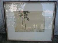 Vintage Bild original signiert Aquarell Baum Kiefer Rahmen Holz Rheinland-Pfalz - Mainz Vorschau