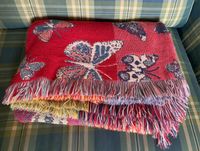 Decke gewebte vintage Wendedecke mit Schmetterlingen Baumwolle Düsseldorf - Unterrath Vorschau