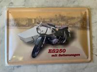 Blechschild 20x30 ES 250 mit Beiwagen DDR NEU Brandenburg - Cottbus Vorschau