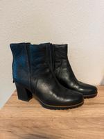 Leder Stiefeletten Tamaris 41 | schwarz Krokolook | neuwertig Hessen - Groß-Zimmern Vorschau