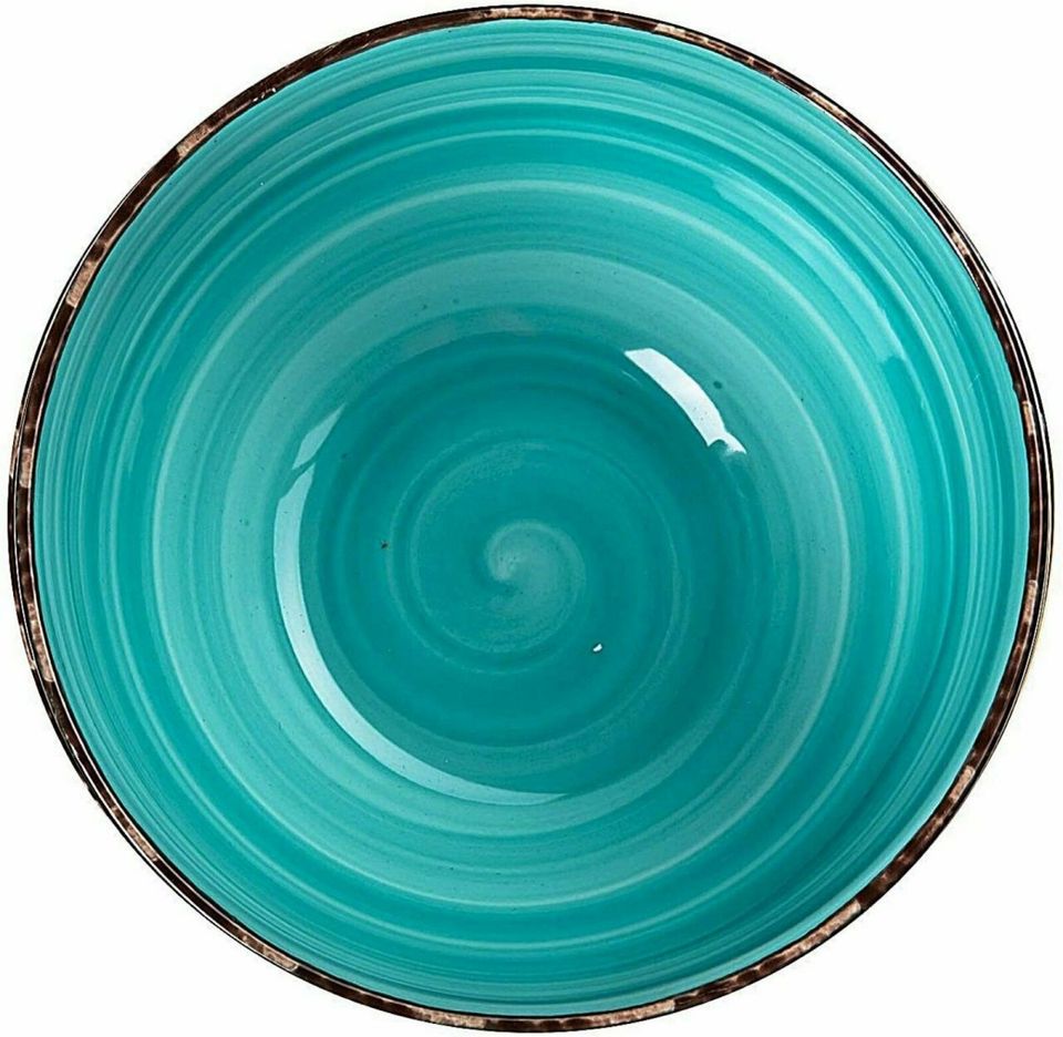 6er Set große Suppenteller Schale Keramik blau 21cm in Cloppenburg