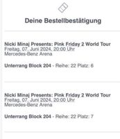 ‼️‼️Nicki Minaj Berlin Tickets Konzertkarten Sitzplatz Hessen - Pohlheim Vorschau