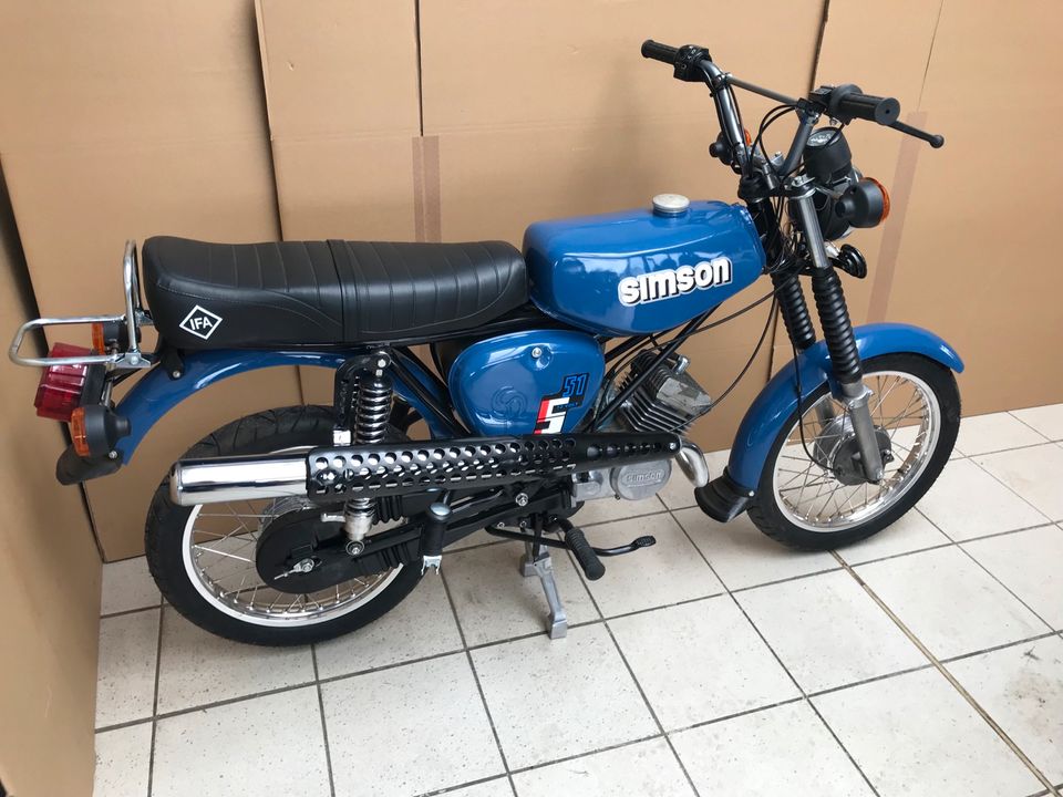 Simson S51 S51E Enduro 4 Gang M500 Vape 60km/h Papiere RAHMEN NEU in Calbe (Saale)