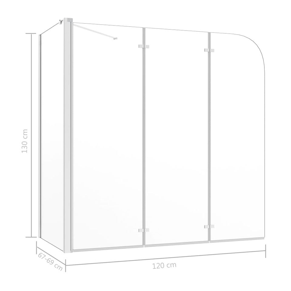 Duschwand Duschabtrennung 120x69x130 cm Hartglas Transparent in Bad Kissingen