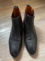 Melcin&Hamilton Ankle Boots schwarz rot Nieten Gr.39 1xgetragen Sachsen-Anhalt - Weißenfels Vorschau