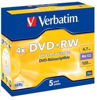 Verbatim DVD+RW 4x Speed 4,7GB Jewel Case 5er Pack DVD-Rohlinge Nordrhein-Westfalen - Arnsberg Vorschau