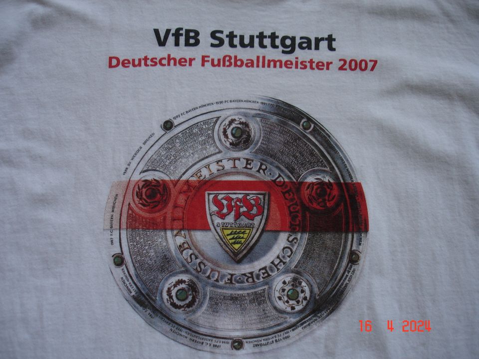 VfB Stuttgart Shirt Meister 2007 Fussball Kleines Loch Rückseite in Senden