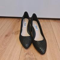 Pumps schwarz Neu Leder Clarks gr 5 (38) Schlangen Optik Block Hessen - Bürstadt Vorschau