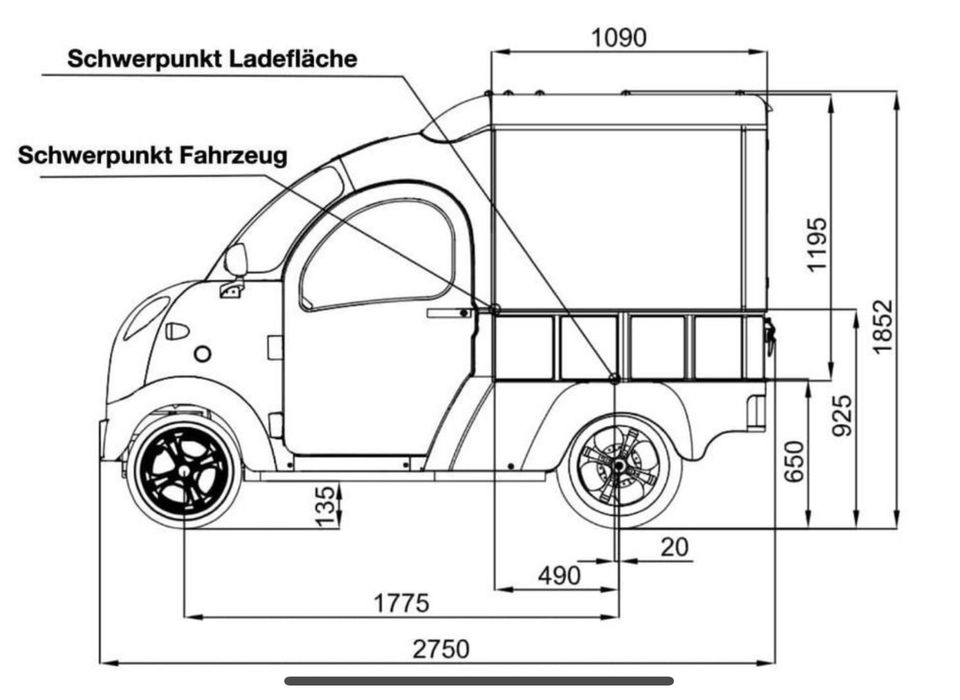 Kabinenroller Elektro E-MAX ,Elektroauto Miniauto 45 km/h Kastenwagen in Dürnau