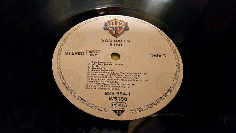LP '1986' VAN HALEN 5150 +BONUS: in Pinneberg