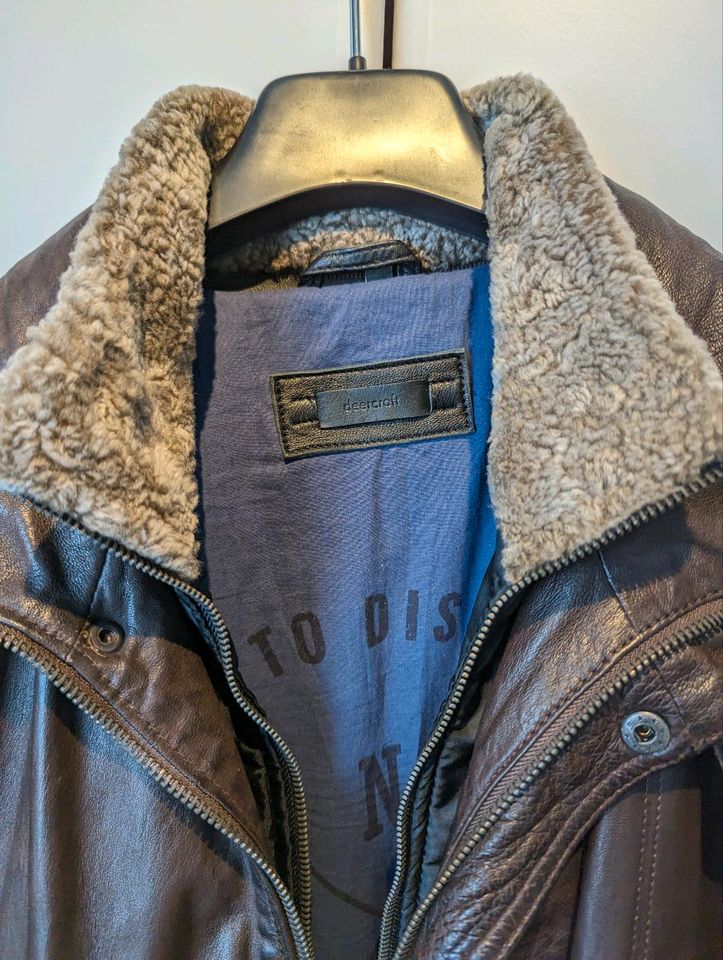 Deercraft Lederjacke Echtleder 4xl Größe 60 Herren braun Top in Lohne