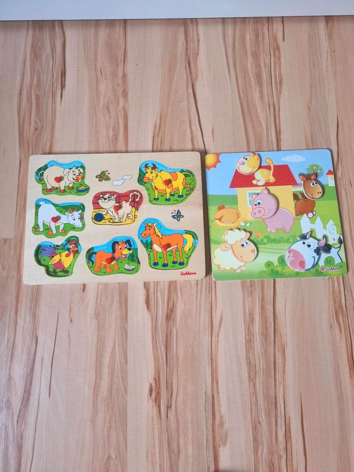 °° Eichhorn Holzpuzzle Steckpuzzle Tiere Töne Holz Puzzle  Steck in Essen