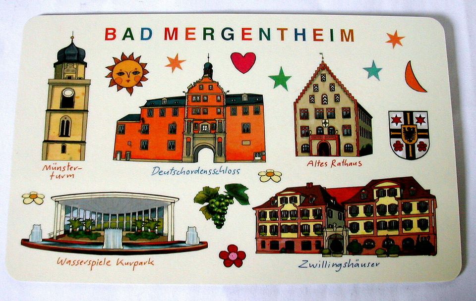 Andenken Bad Mergentheim Aschenbecher Vase Tasse Brett 3 x Buch in Bad Mergentheim