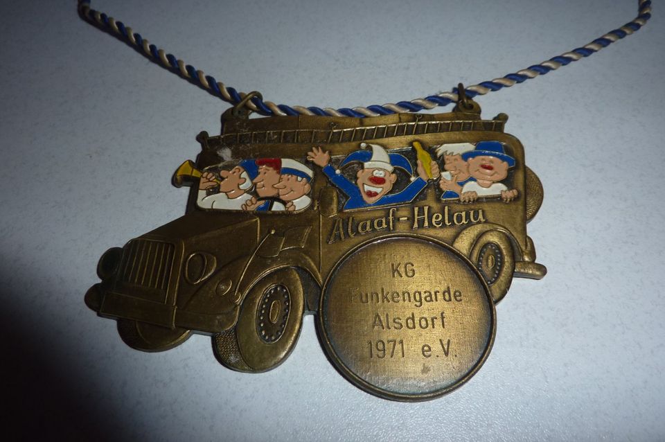 Plakette Karneval KG Funkengarde Alsdorf  1971 eV Alaaf-Helau in Tannenbergsthal