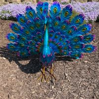 Skulptur Kunst Rar - Top Zustand - Pfau Vogel blau Garten Haus Innenstadt - Köln Altstadt Vorschau