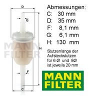 MANN Kraftstoff Leitungs- +Entlüftungsfilter  6+8 Ø  WK31/7, neu Bayern - Ansbach Vorschau