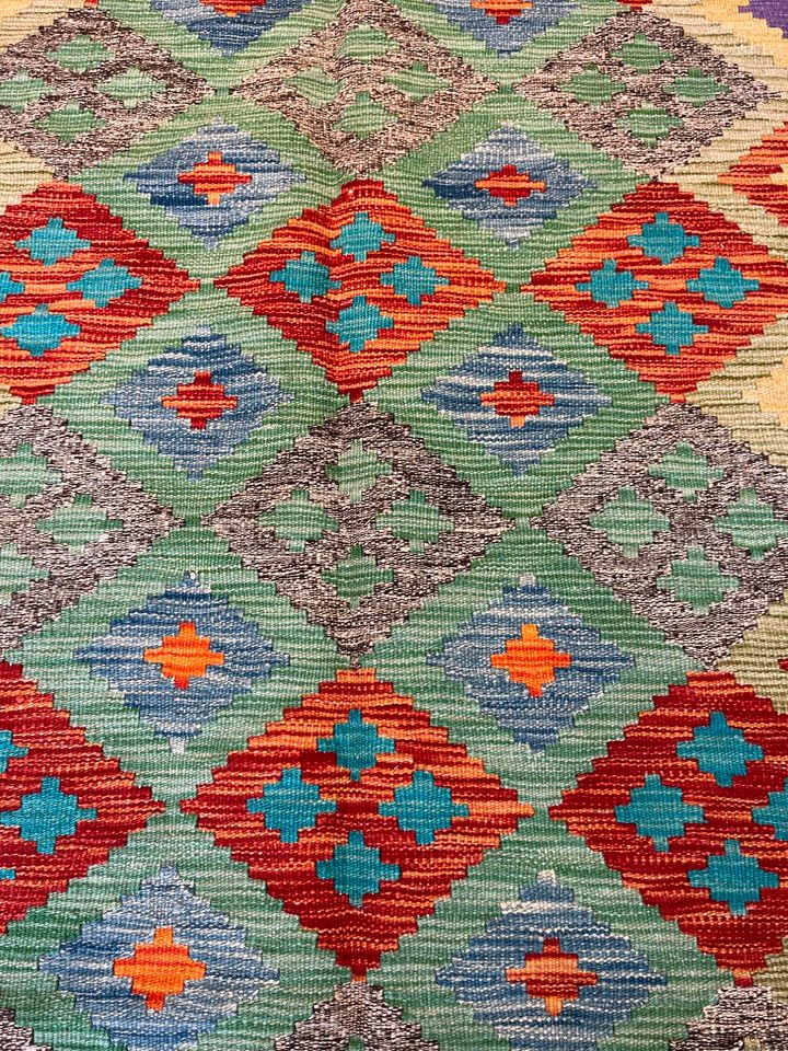 Afghan Kelim 200x156 Kilim Teppich Handarbeit rug wolle geometrie in Berlin