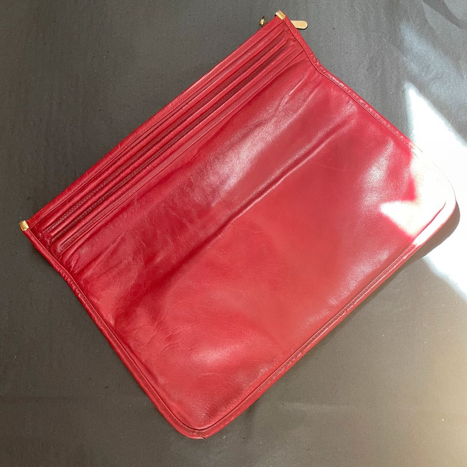 Original Vintage 50er|60er  - Rote Echtleder Clutch von Ita in Dortmund