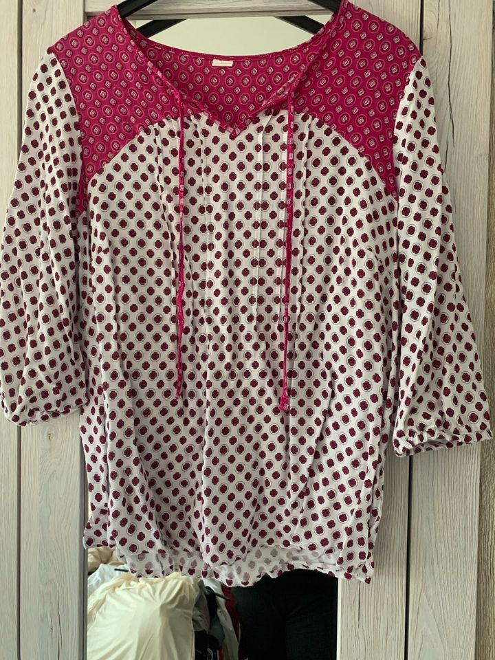 Heine Bluse Shirt Gr. 44 Weiß Pink 1xgetragen wNeu in Herzogenrath