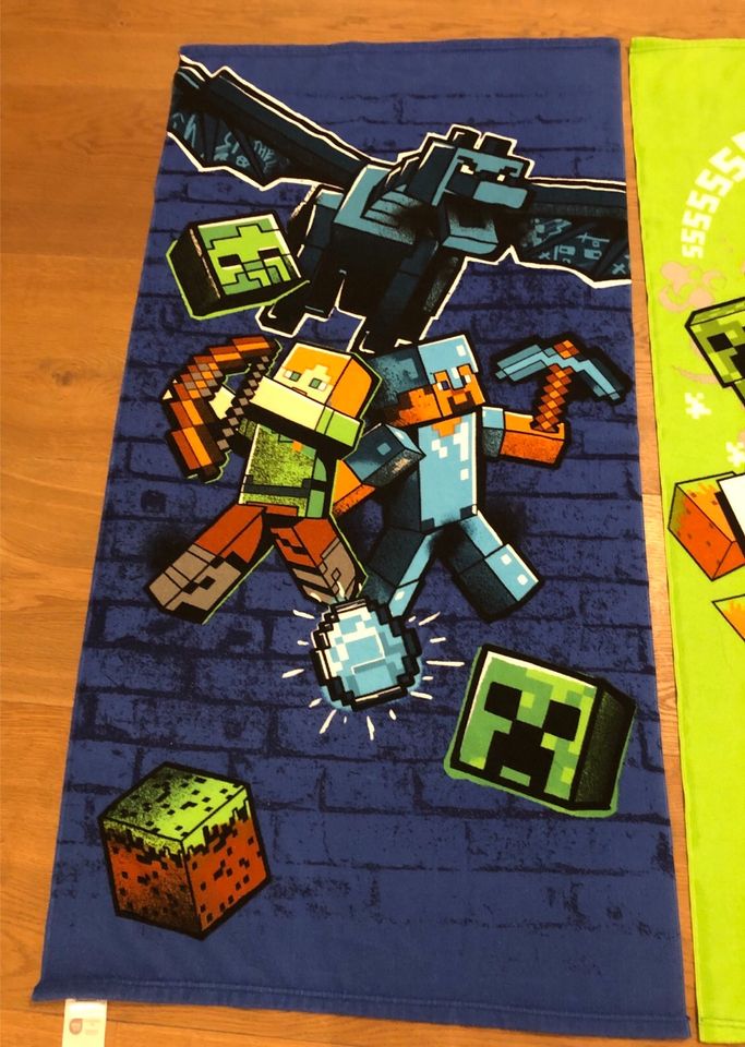 2x Minecraft Handtuch Strandtuch Creeper Enderdrache grün neu in Diekholzen