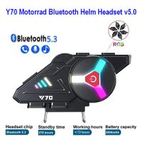 2024 Das Neue Y70 Motorrad Bluetooth Helm Headset v5.0RGB ist da Nordrhein-Westfalen - Hörstel Vorschau