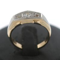 Art Deco Ring 585 Platin Gold 14 Karat Bicolor Diamant 0,25 CT Nordrhein-Westfalen - Gelsenkirchen Vorschau