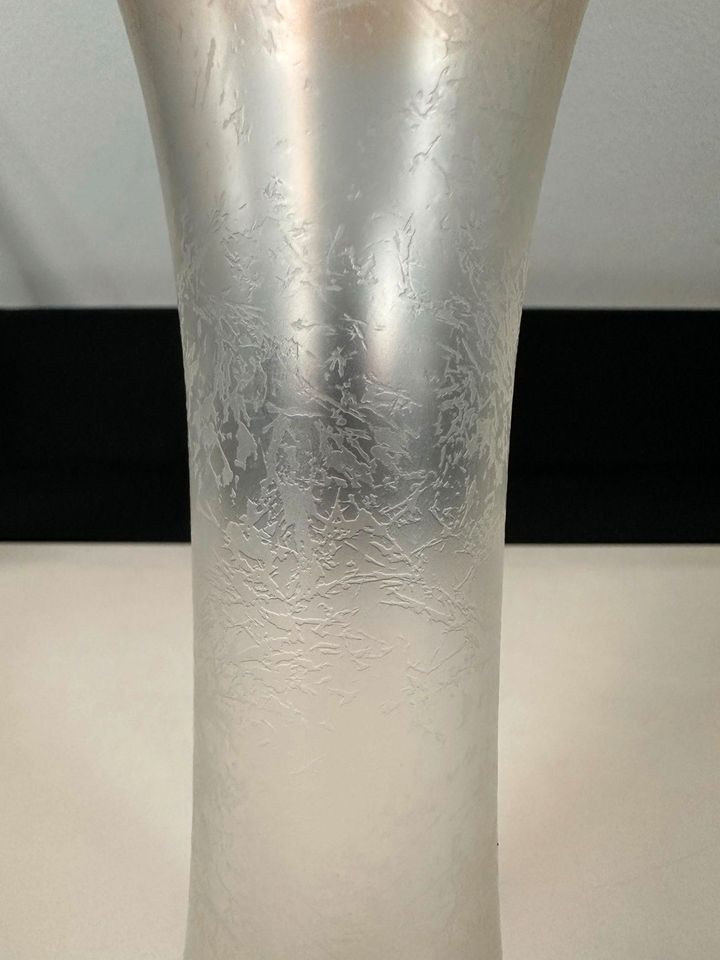 Antike Jugendstil Glas Vase Echtgold Muster Geätzt 22cm France in Korschenbroich