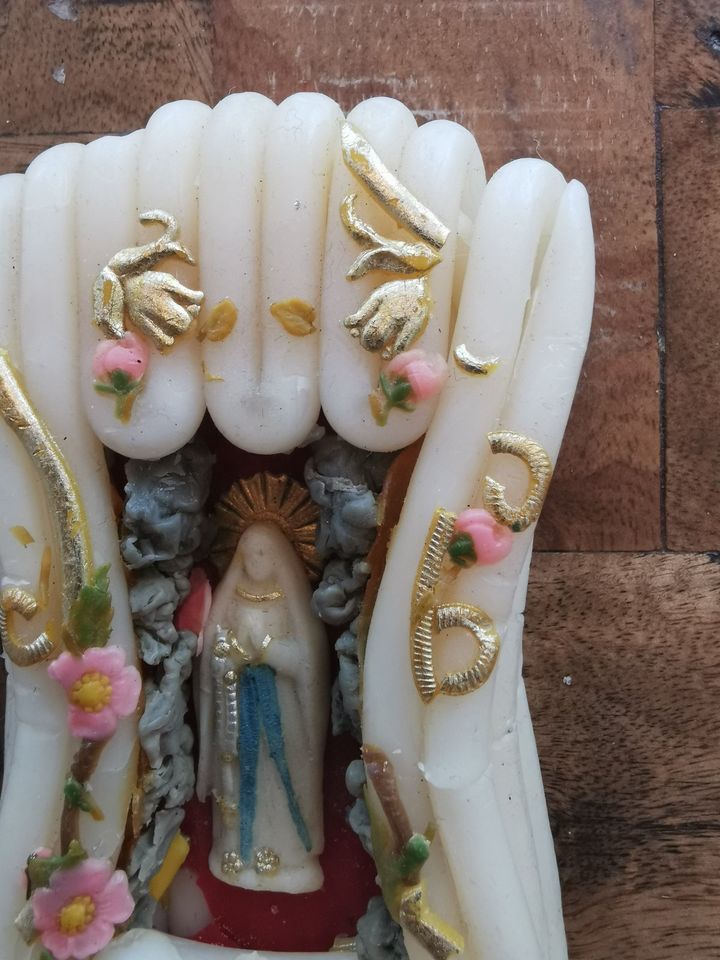 Wachsstöckl Madonna Maria Mutter Gottes, alt antik in Unterhaching