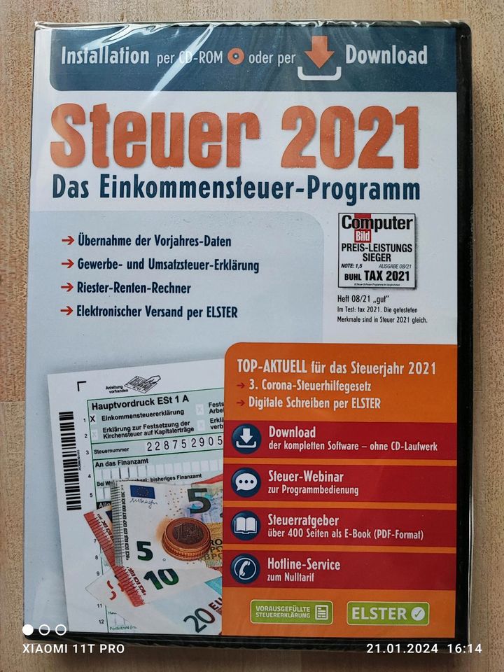 NEU/OVP Aldi Steuer 2021/Buhl Tax Einkommensteuer Programm CD in Berglen