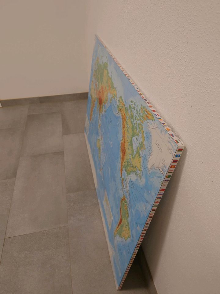 Weltkarte (Poster auf Holzrahmen) in Rosenheim