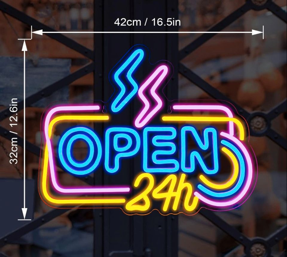 LED Neon Schild Open 24 Stunden Bar Leuchte Reklame Wandlampe in Bebra