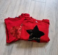 SET: Pullover rot H&M C&A Wendepailletten Stern Herz 134 140 Schleswig-Holstein - Klein Pampau Vorschau