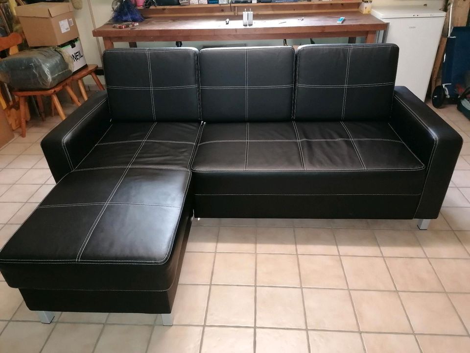 Couch Sofa Ecksofa links oder rechts L-Form Kunstleder in Pfeffenhausen